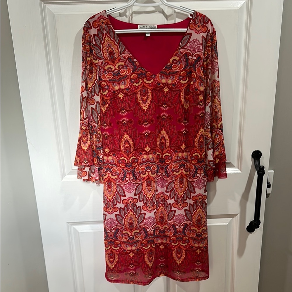 Vibrant Paisley Long Sleeve Dress